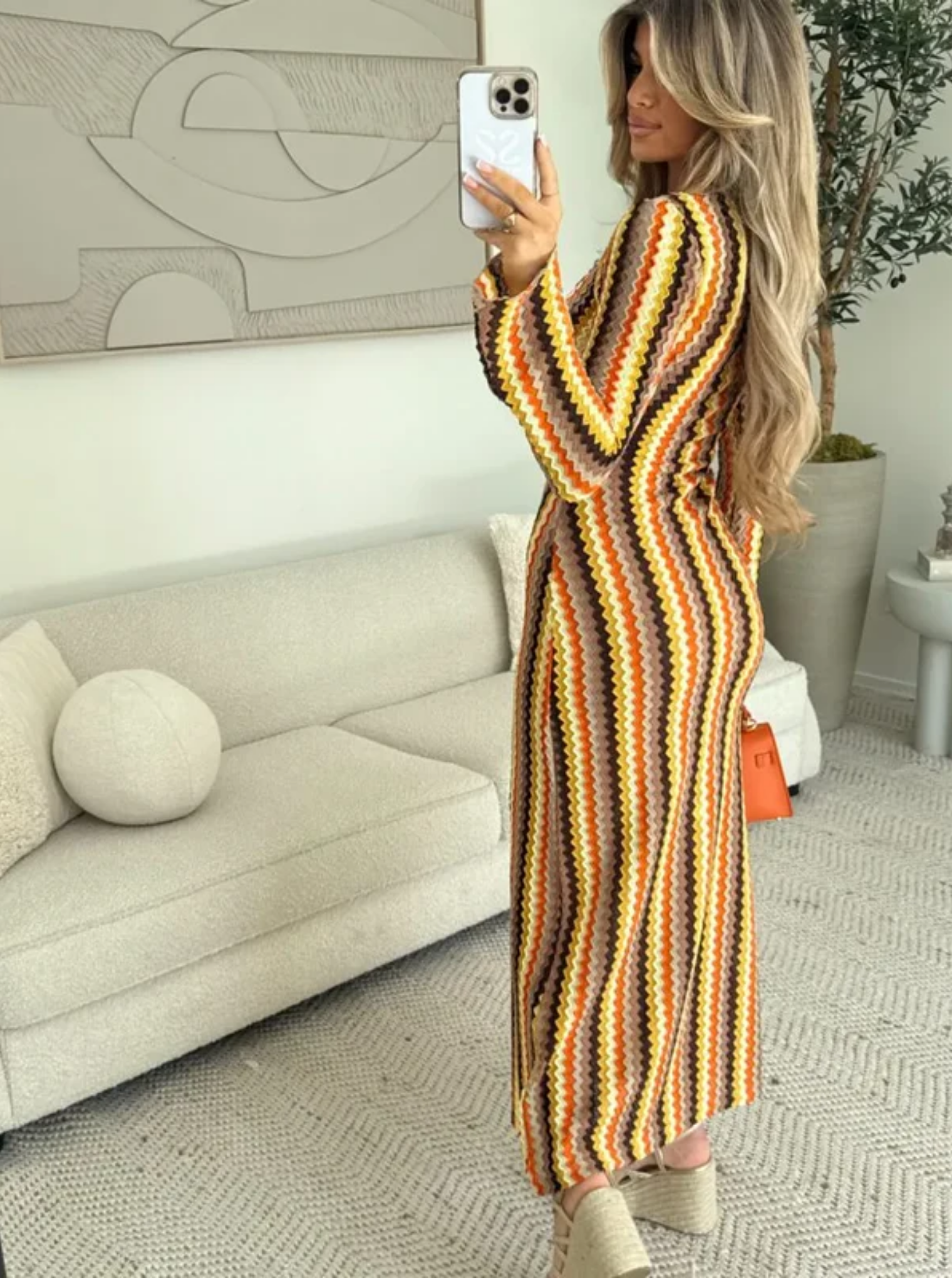Lunarie – Retro chevron knit – Maxi dress