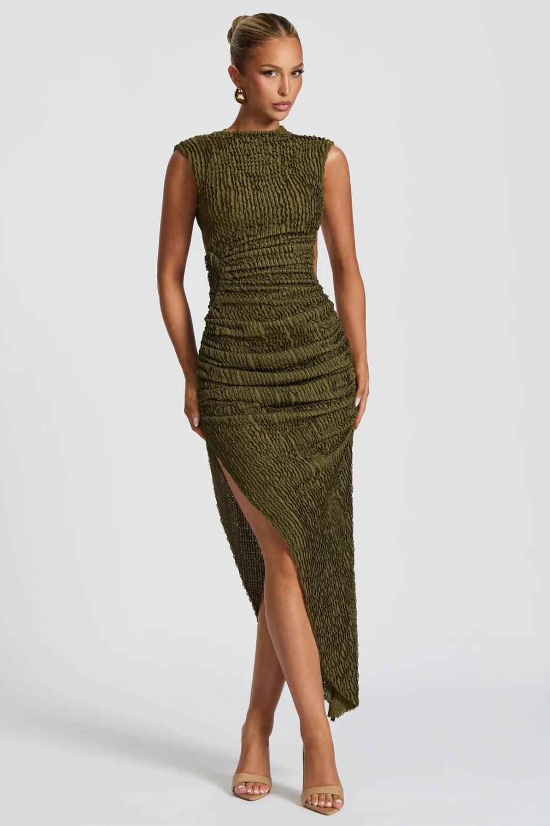 Valora – Ruched side design – Midi dress