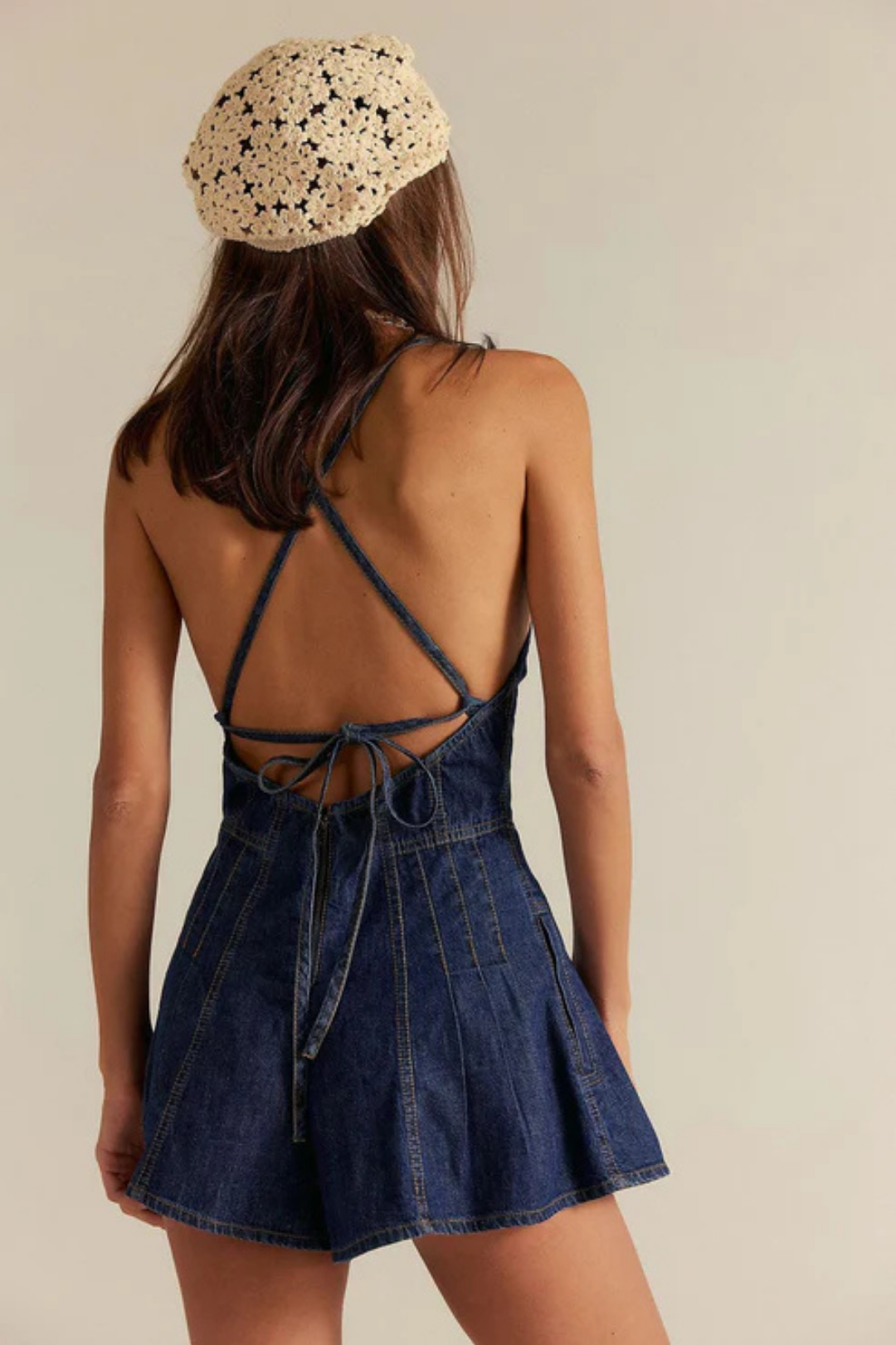Selina – Flared design – Denim playsuit