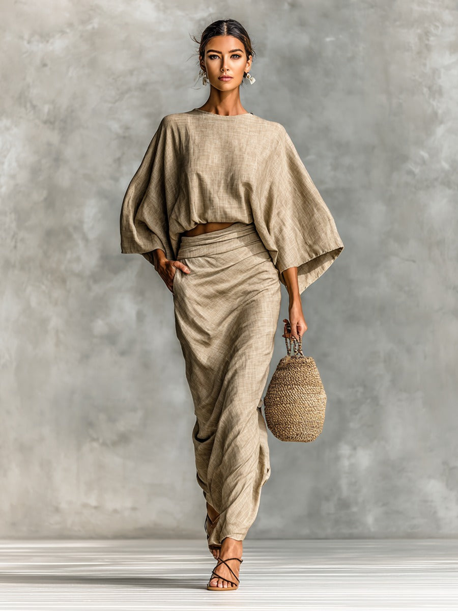 Leravelle – Draped elegance – Two-piece set