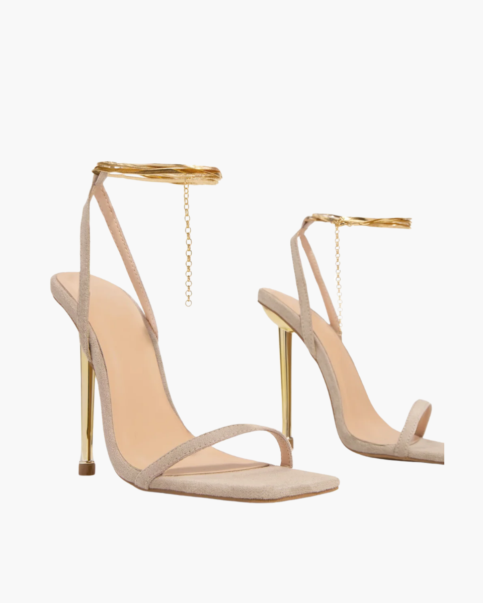 Adrienne – Gold-tone hardware – Ankle chain stiletto heels-10174760943943-Ivory Ombre