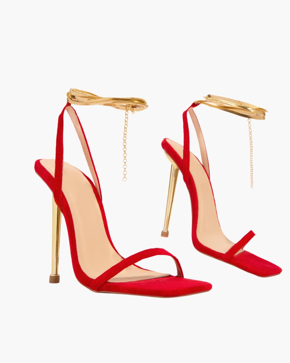 Adrienne – Gold-tone hardware – Ankle chain stiletto heels-10174760943943-Ivory Ombre