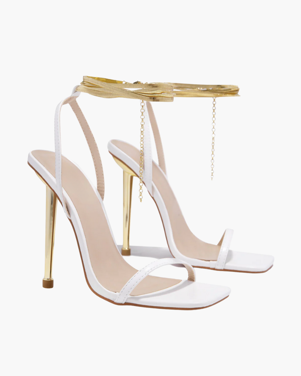 Adrienne – Gold-tone hardware – Ankle chain stiletto heels-10174760943943-Ivory Ombre