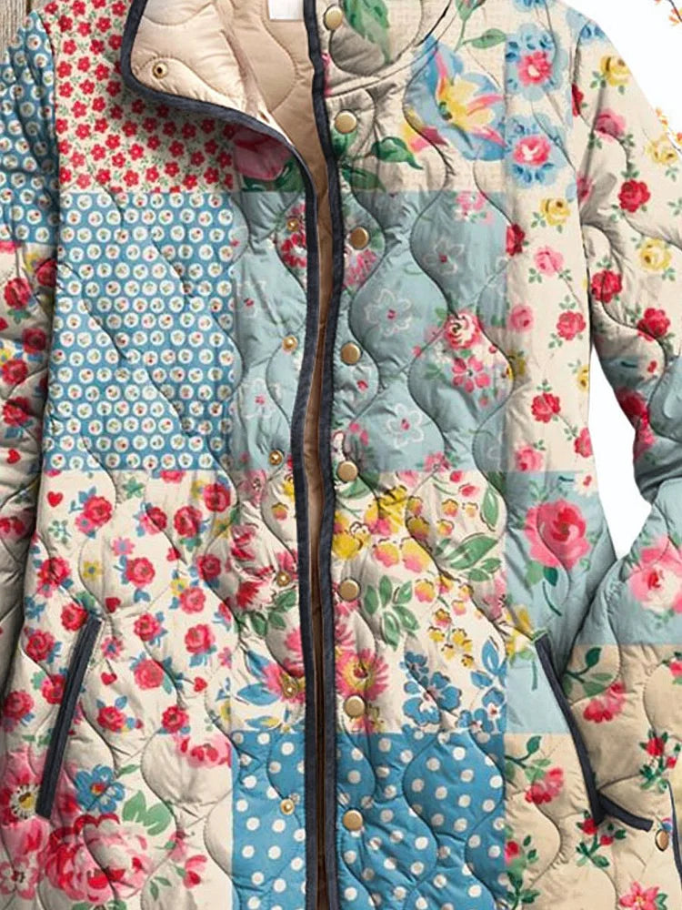 Agatha - Charming Floral Quilted Jacket for Women - Vintage Casual Style