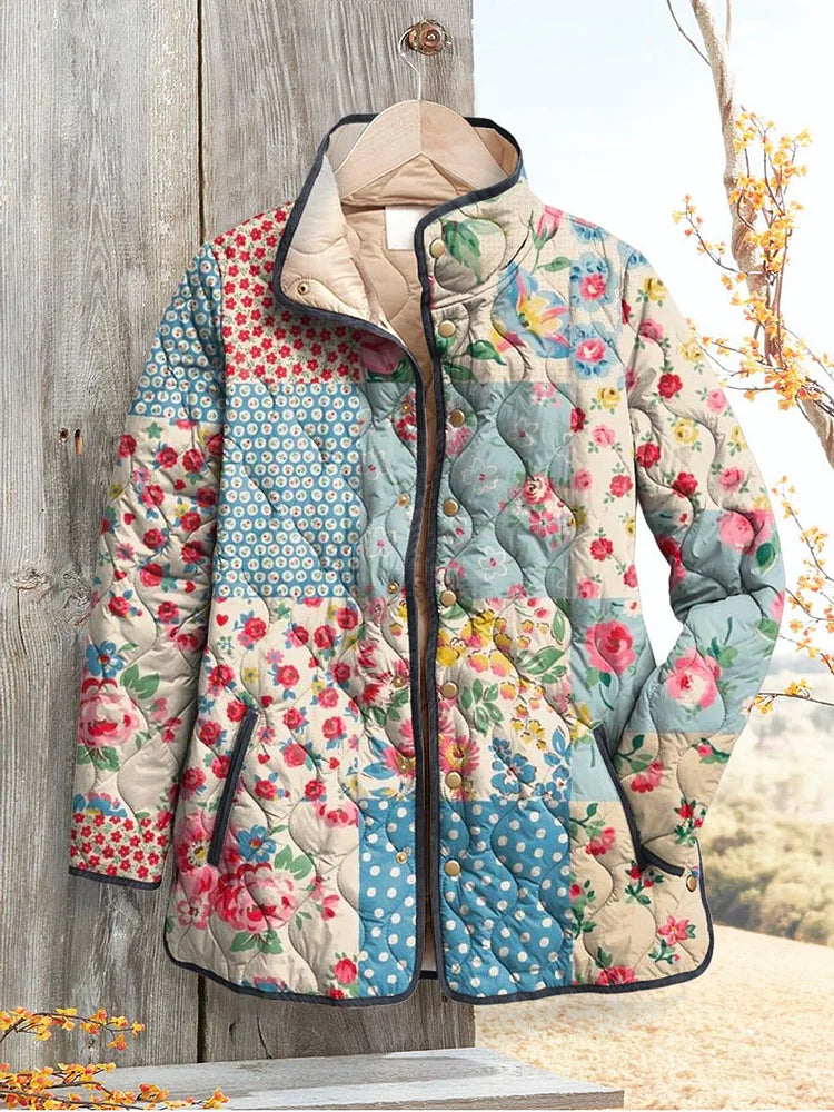 Alexa - Charming Floral Quilted Jacket for Women - Vintage Casual Style