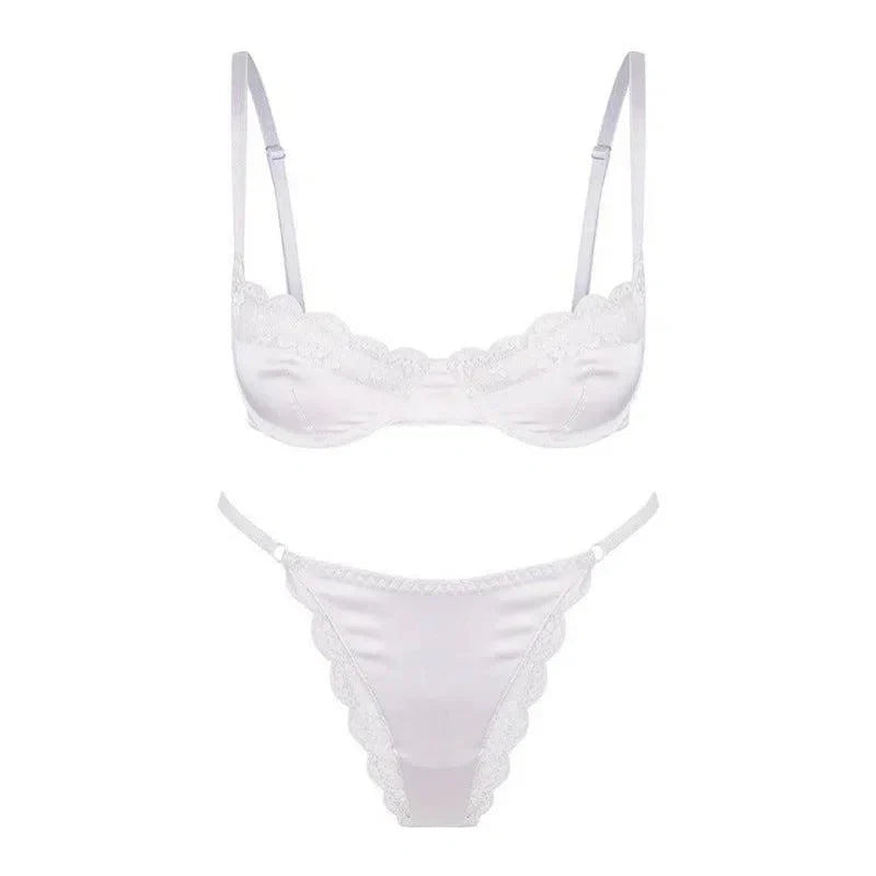 Alisanne – Satin balconette – Lingerie set-10174861410631-Ivory Ombre