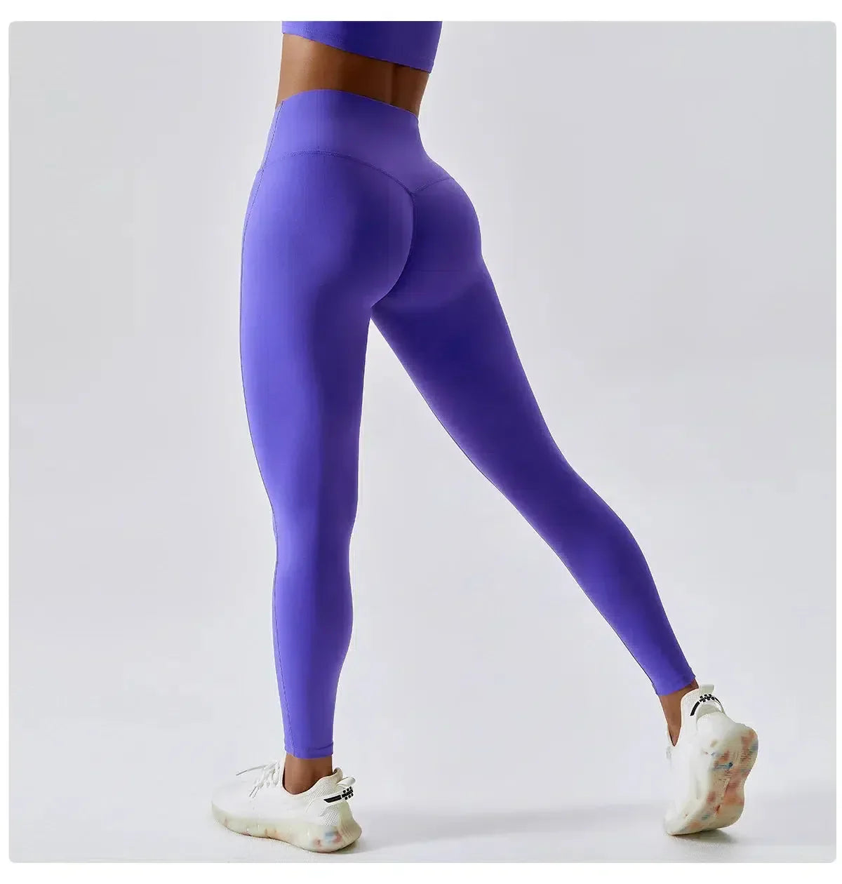 Ambra – High-stretch fabric – Push-up workout leggings-10174786601287-Ivory Ombre