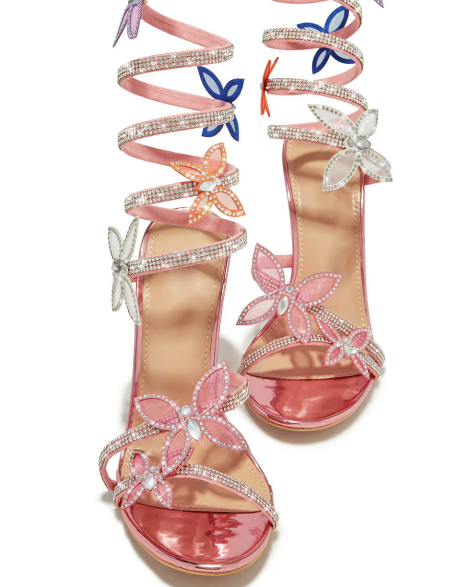 Apolline – Embellished design – Butterfly rhinestone heels-10174761533767-Ivory Ombre
