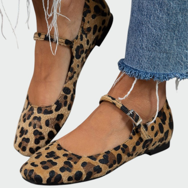 Arabella - Leopard Print Mary Jane Shoes