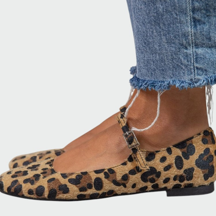 Arabella - Leopard Print Mary Jane Shoes