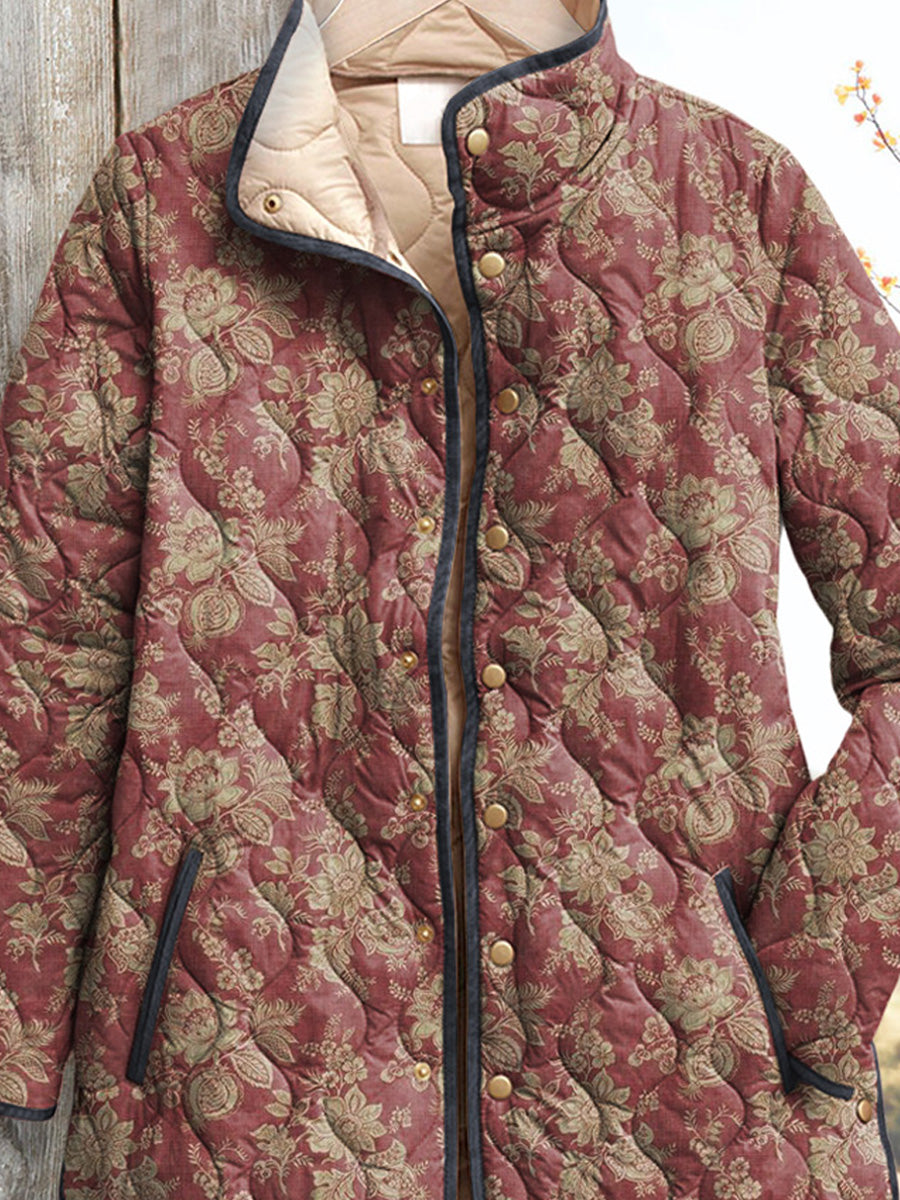 Bea - Retro Floral Print Women's Jacket