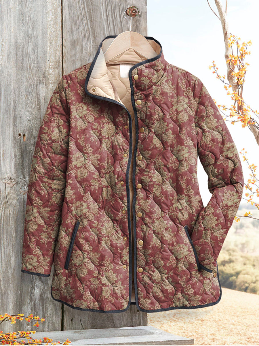 Bea - Retro Floral Print Women's Jacket