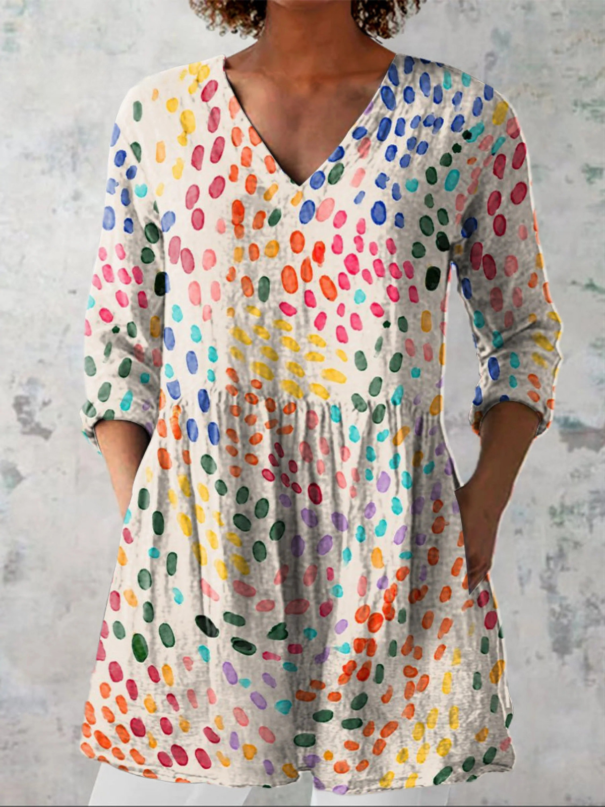 Bernadette - Long V-Neck Shirt