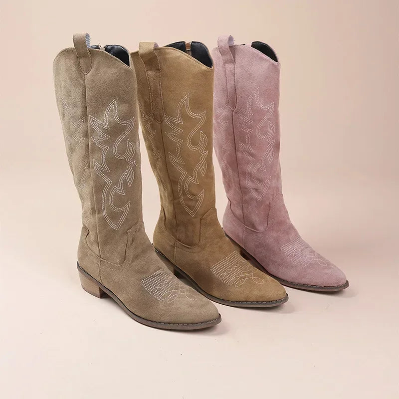 Bibi - Embroidered Western Cowboy Boots