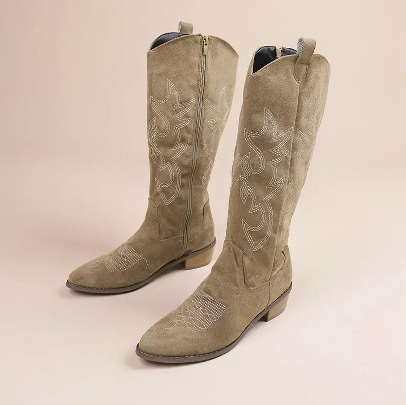 Bibi - Embroidered Western Cowboy Boots