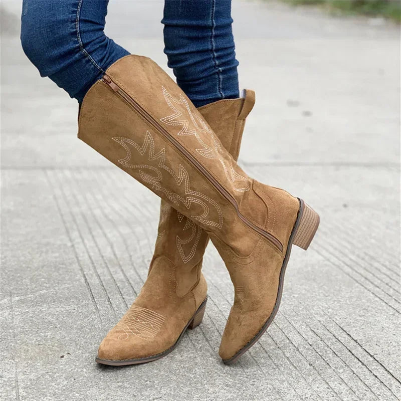 Bibi - Embroidered Western Cowboy Boots