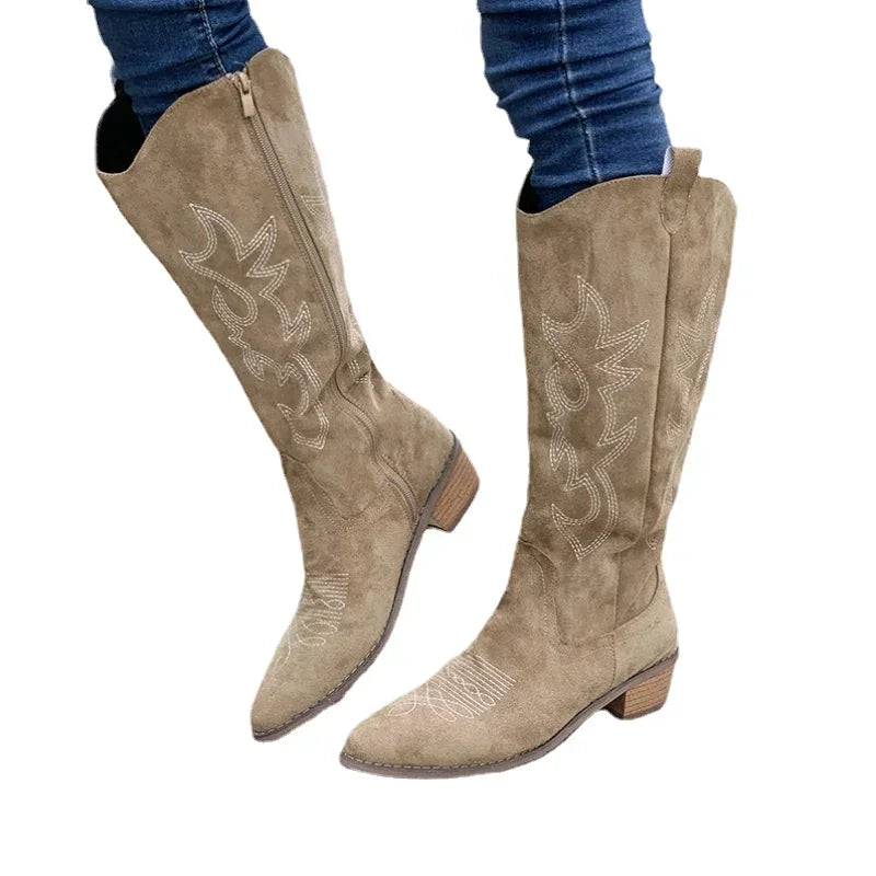 Bibi - Embroidered Western Cowboy Boots