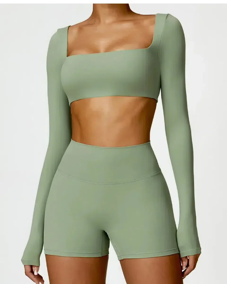 Brunella – Pastel hues – Quick-dry workout set-10174861181255-Ivory Ombre