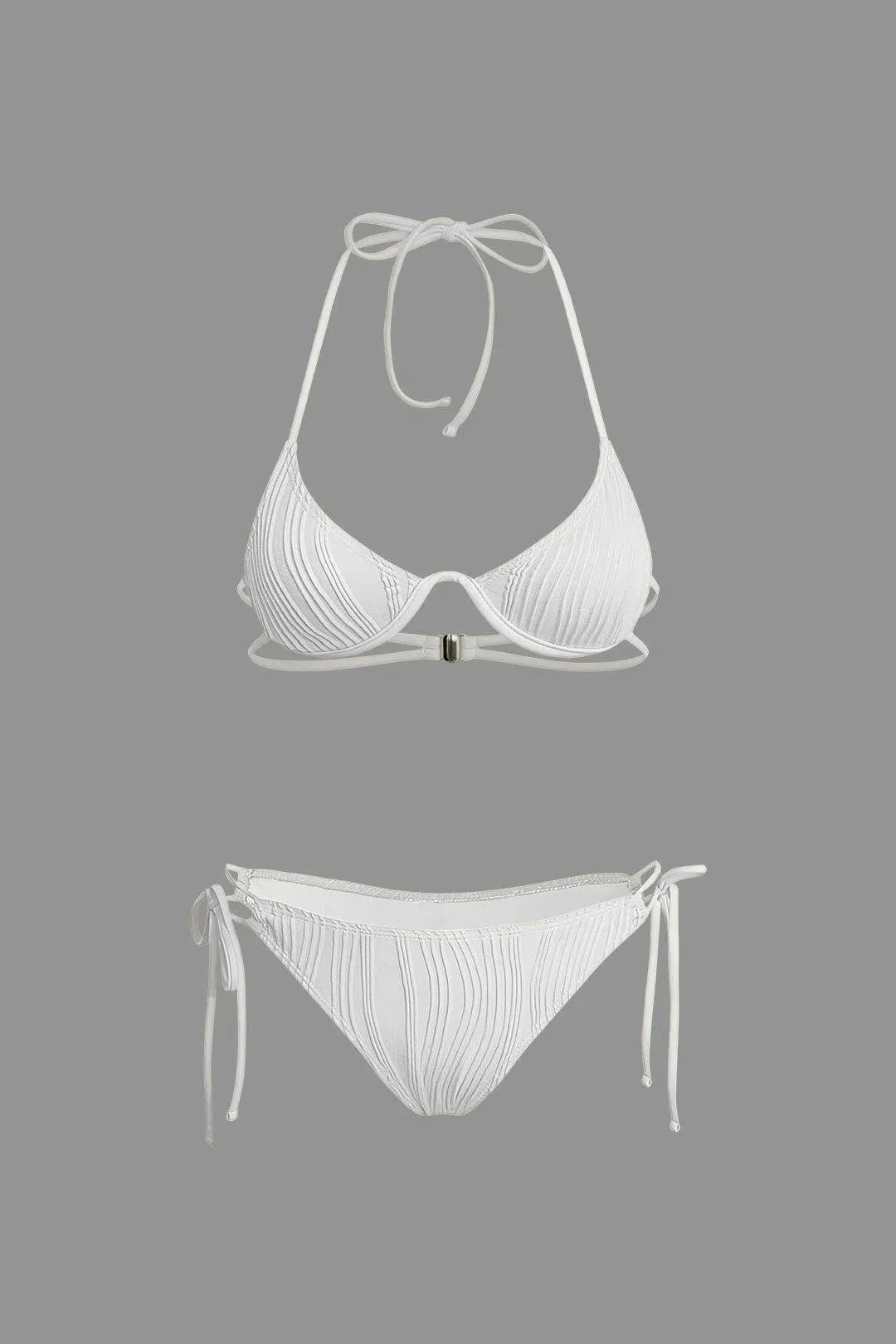 Calyne – Elegant design – Ruched bikini set-10174712250695-Ivory Ombre