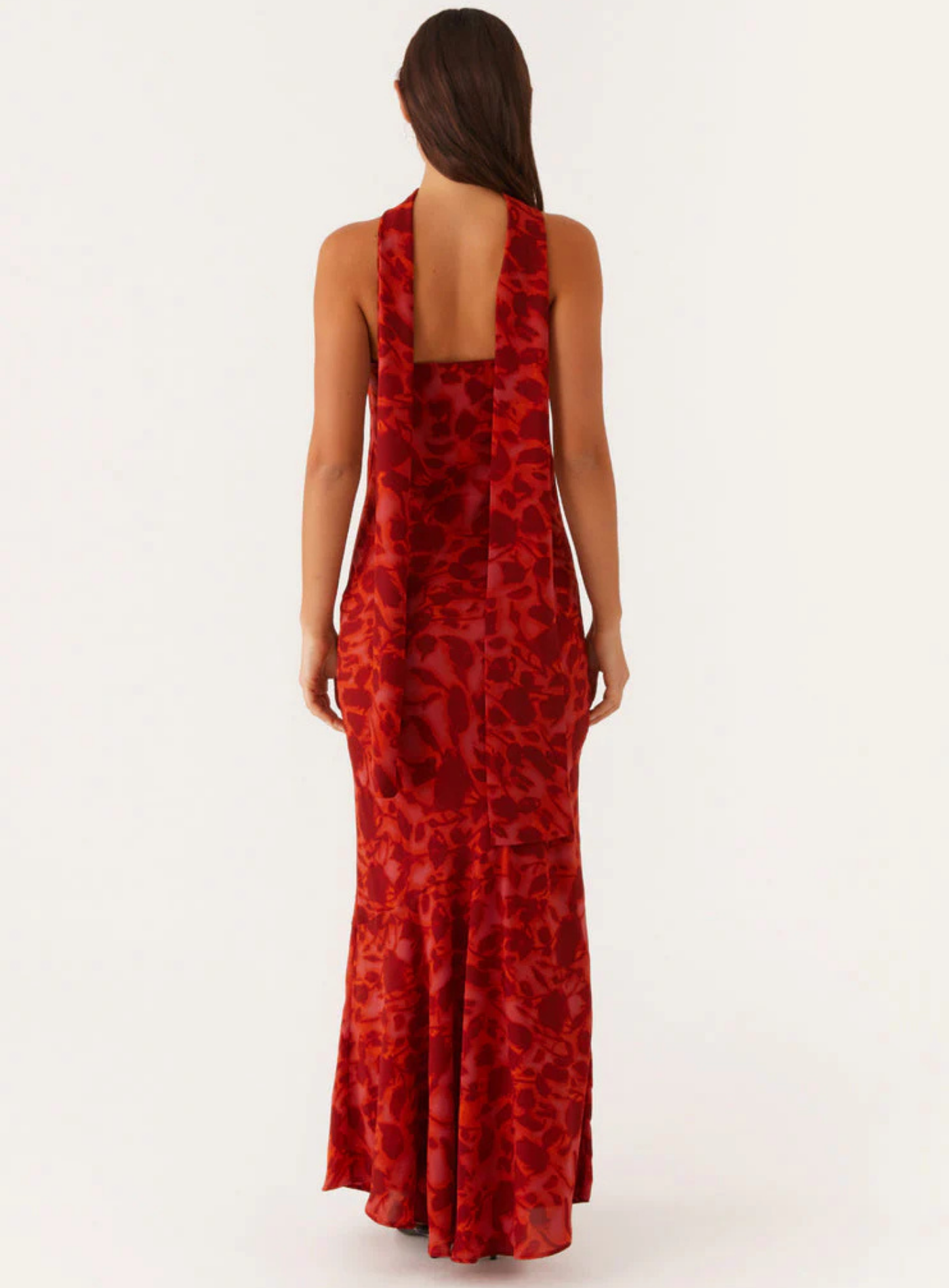Carina – Elegant scarf detail – Strapless maxi dress