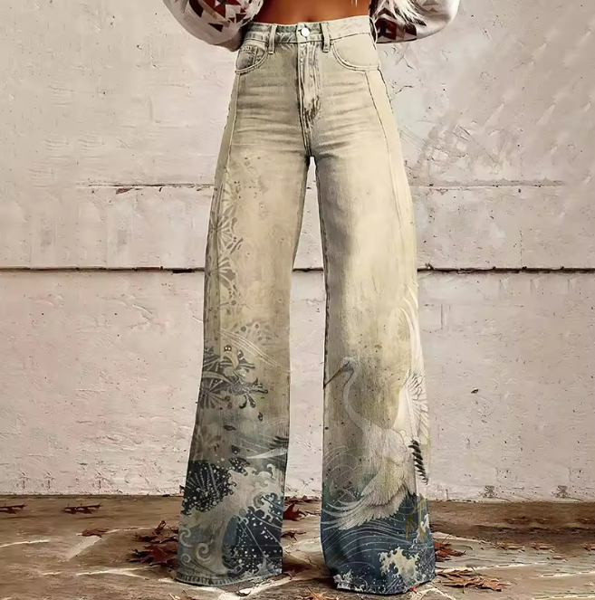Celeste - Serene Crane Wide-Leg pants