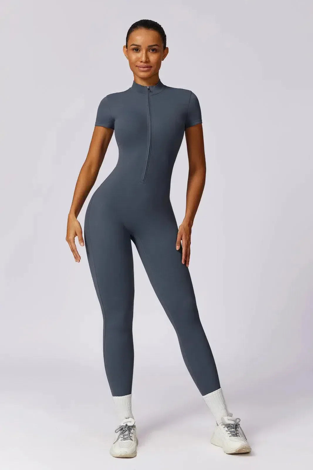 Chiarina – Sculpting fit – Timeless activewear jumpsuit-10174779818311-Ivory Ombre