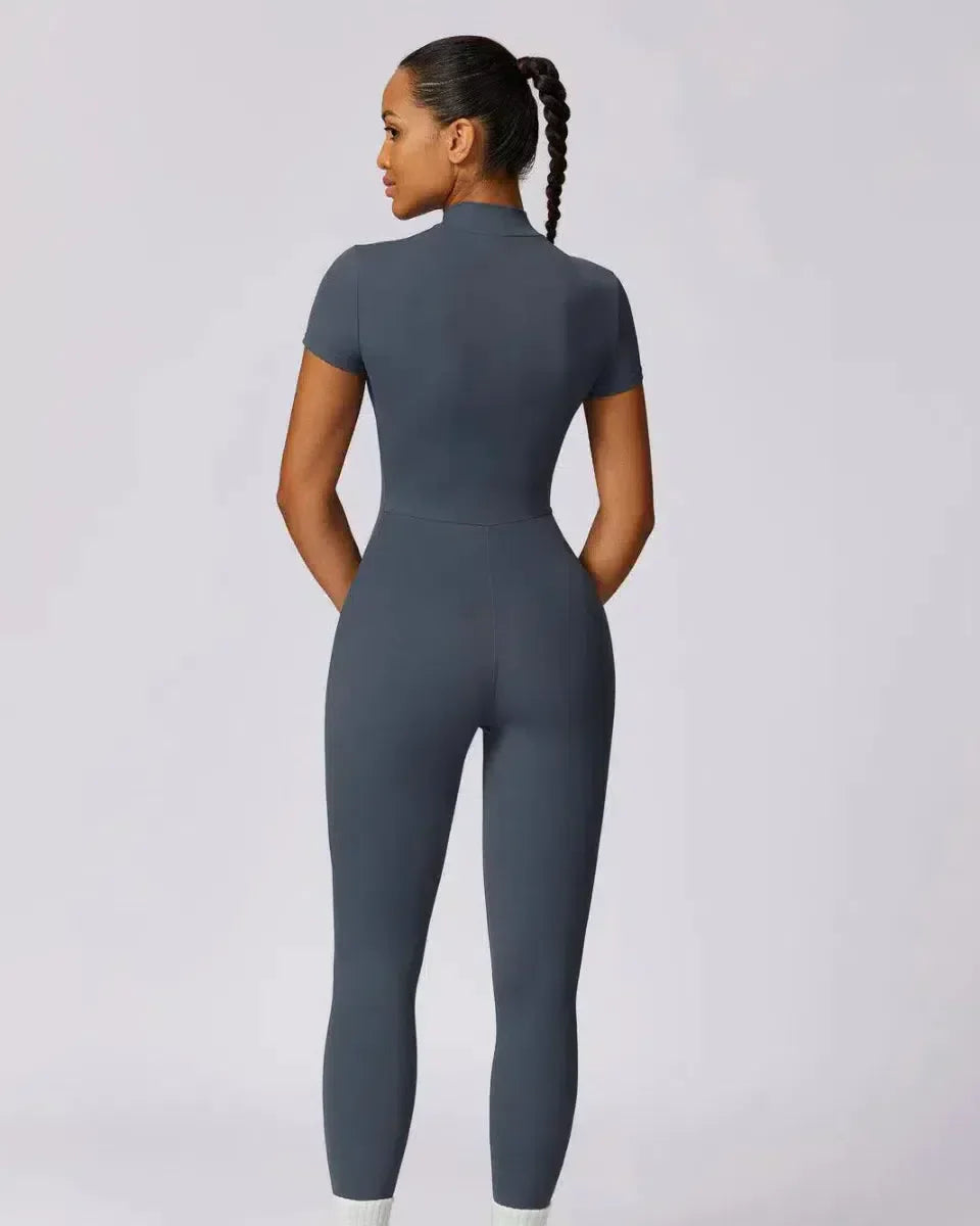 Chiarina – Sculpting fit – Timeless activewear jumpsuit-10174779818311-Ivory Ombre