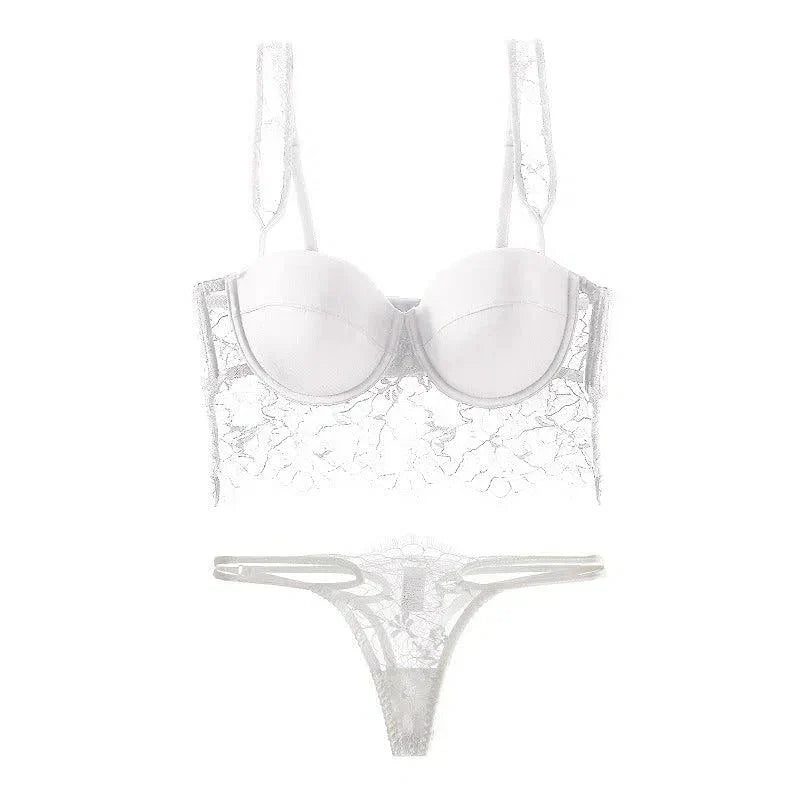 Cieline – Lace eyelash trim – Lingerie set-10174861705543-Ivory Ombre