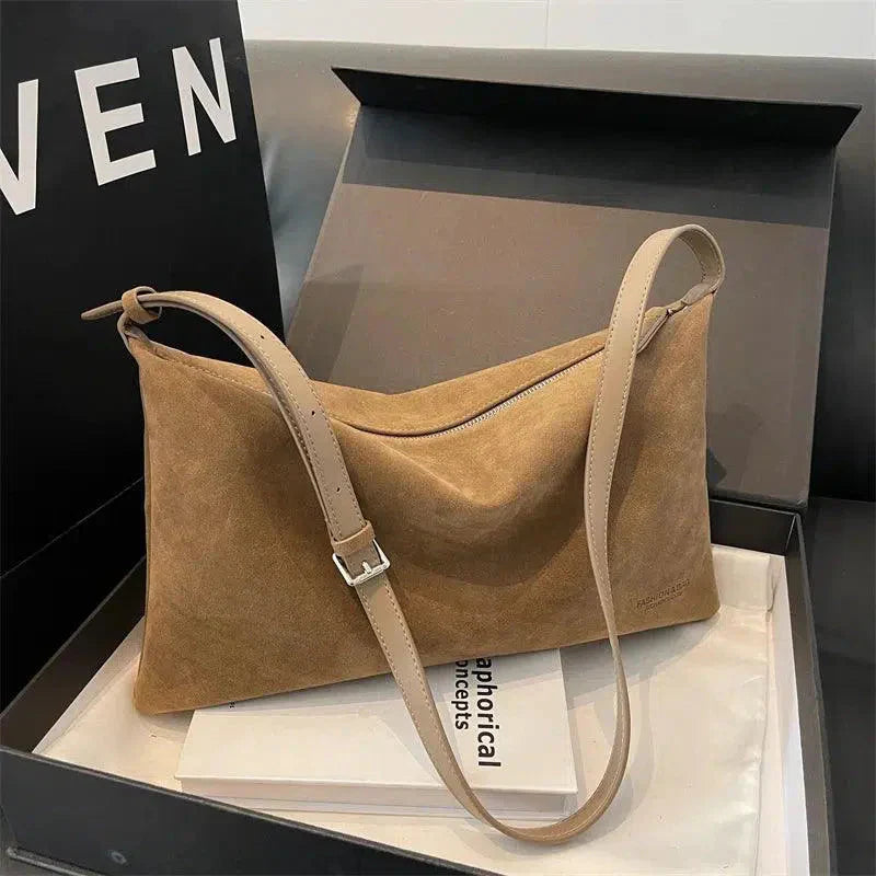 Claudia – Classic refined design – Suede crossbody-10174665851207-Ivory Ombre