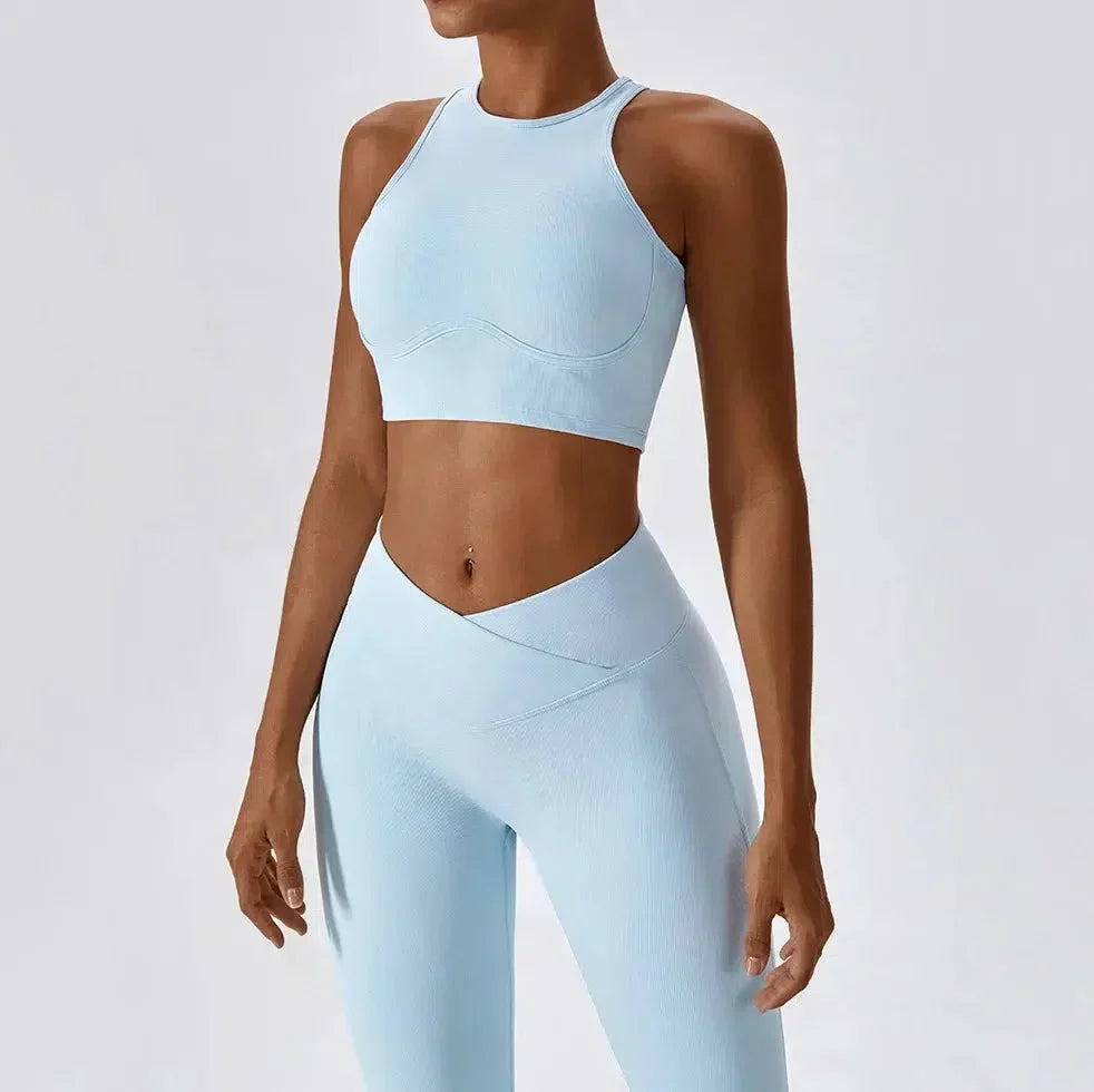 Costanza – Stretchy fabric – Sculpting workout set-10174860755271-Ivory Ombre