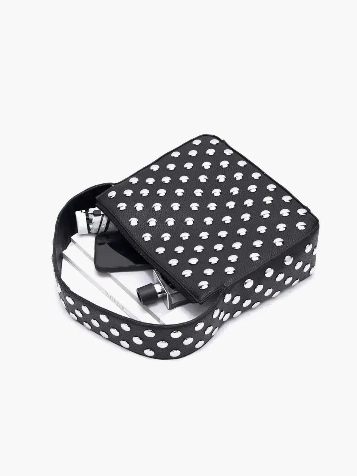 Delfina – Silver-tone studs – Handbag-10174665949511-Ivory Ombre