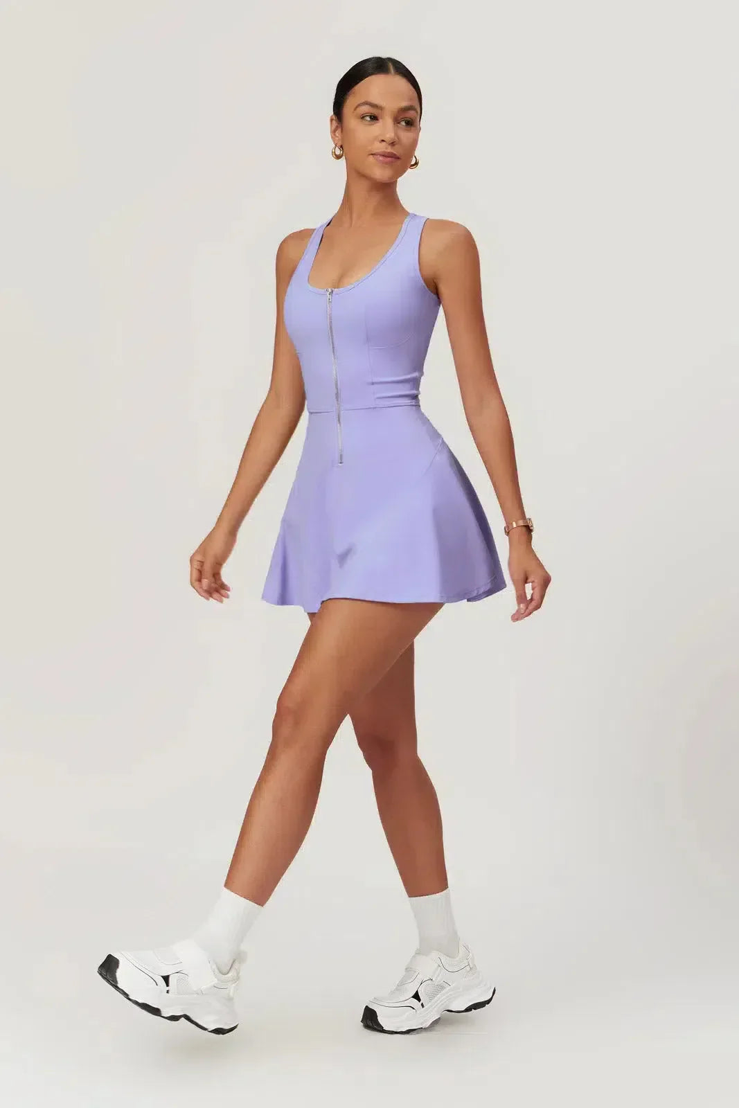 Delphine – Built-in shorts – Active mini dress-10174780047687-Ivory Ombre