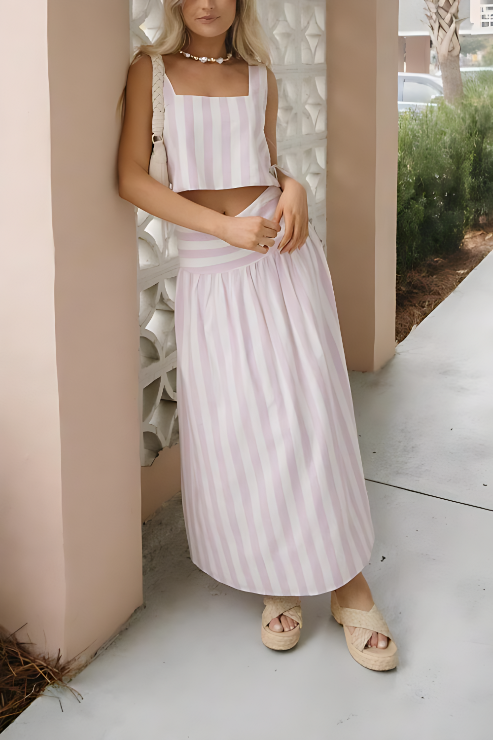 Lunettea – Pastel stripe charm – Two-piece set