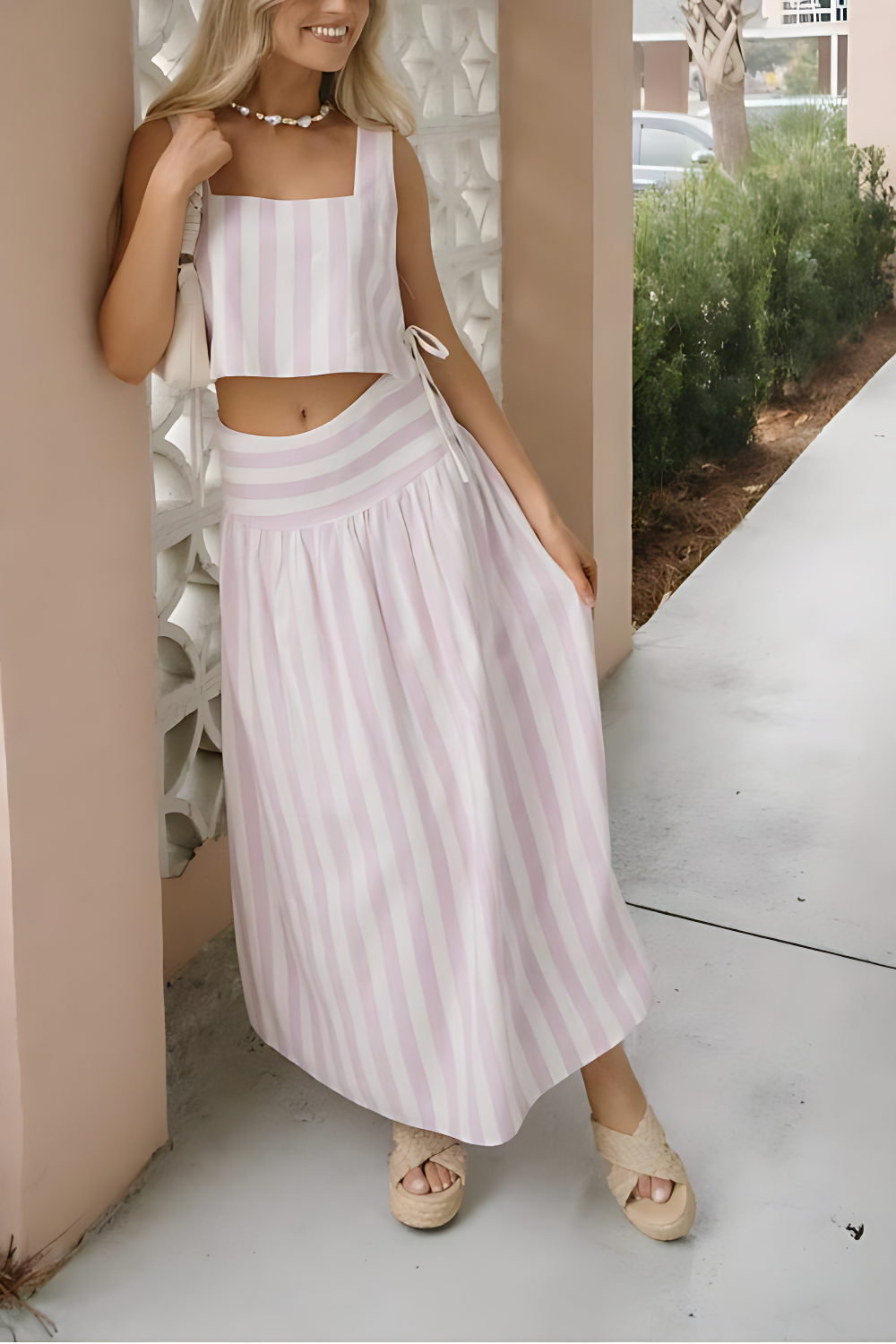 Lunettea – Pastel stripe charm – Two-piece set
