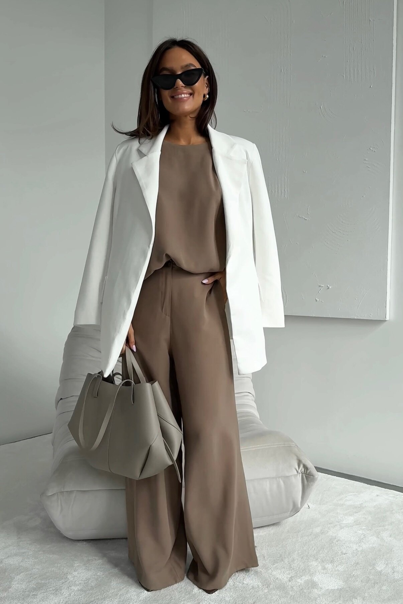 Fayenne – Minimalist cut – Wide leg co-ord set-10195576881479-Ivory Ombre