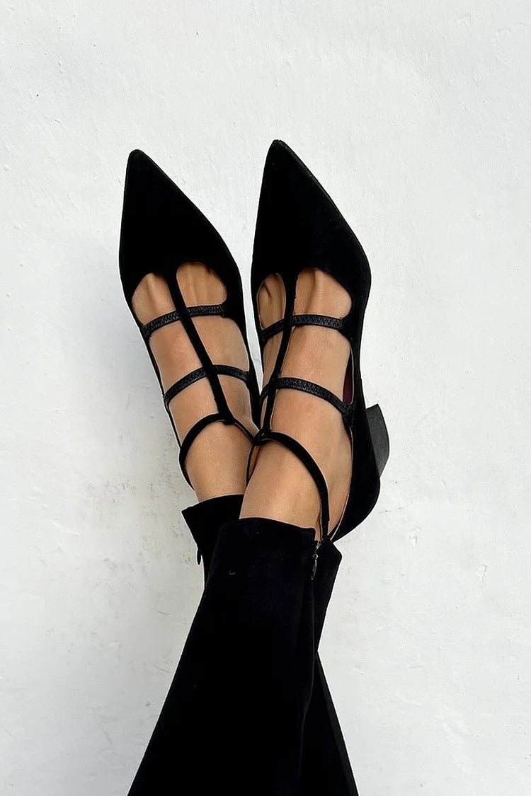 Giada - Pointed-toe pumps with cross straps