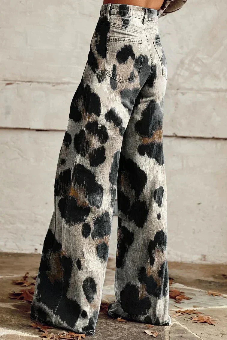 Harper - Wild Brush Leopard Flare Pants