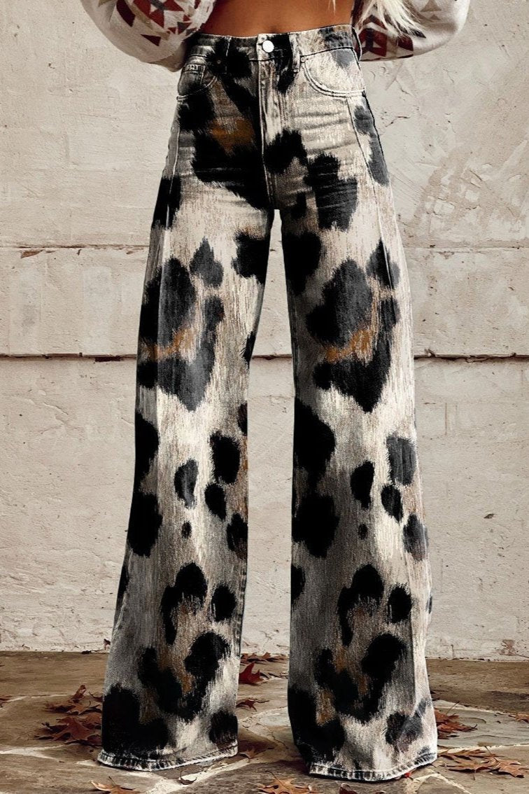 Harper - Wild Brush Leopard Flare Pants