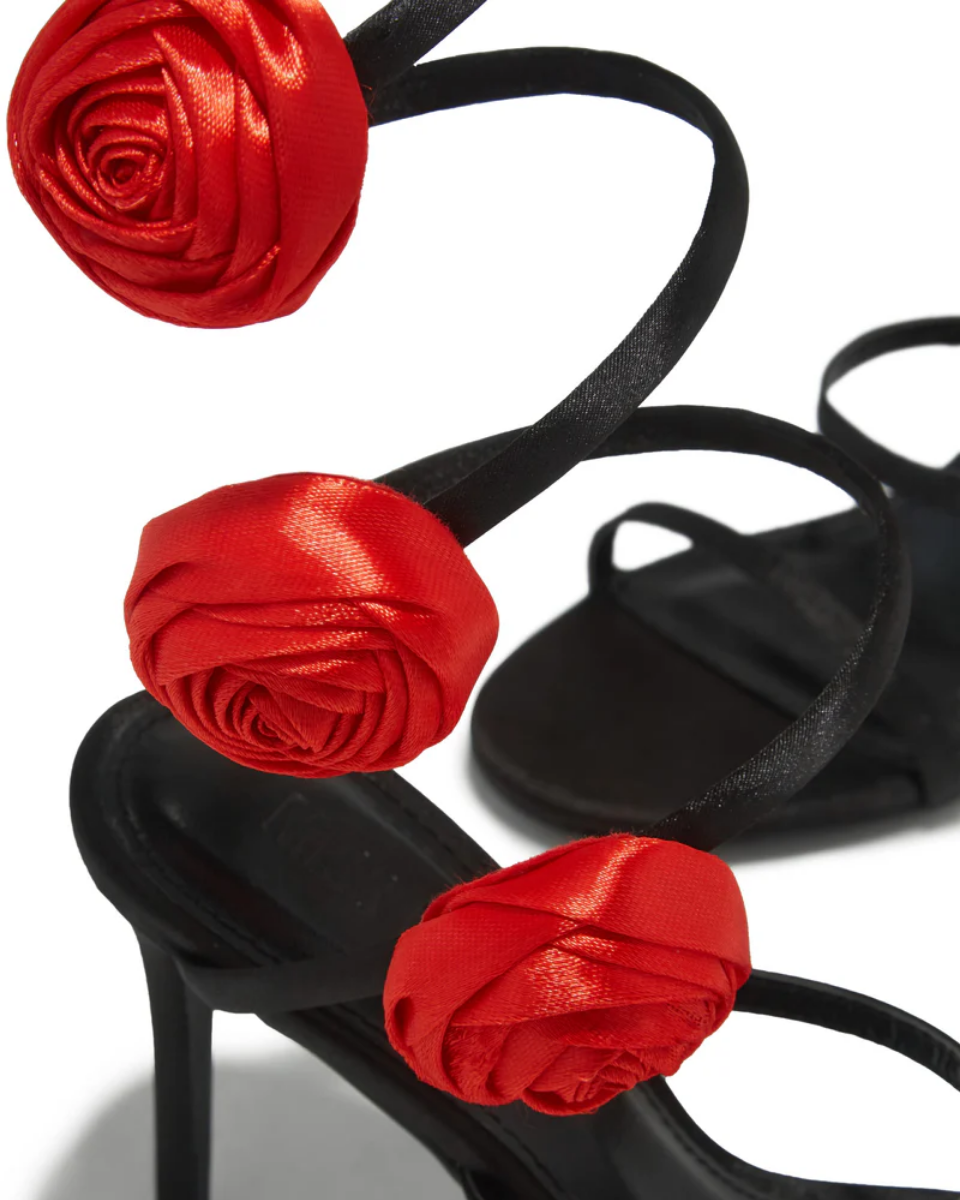 Henriette – Floral embellishment – Rosette coil-strap heels-10174760714567-Ivory Ombre