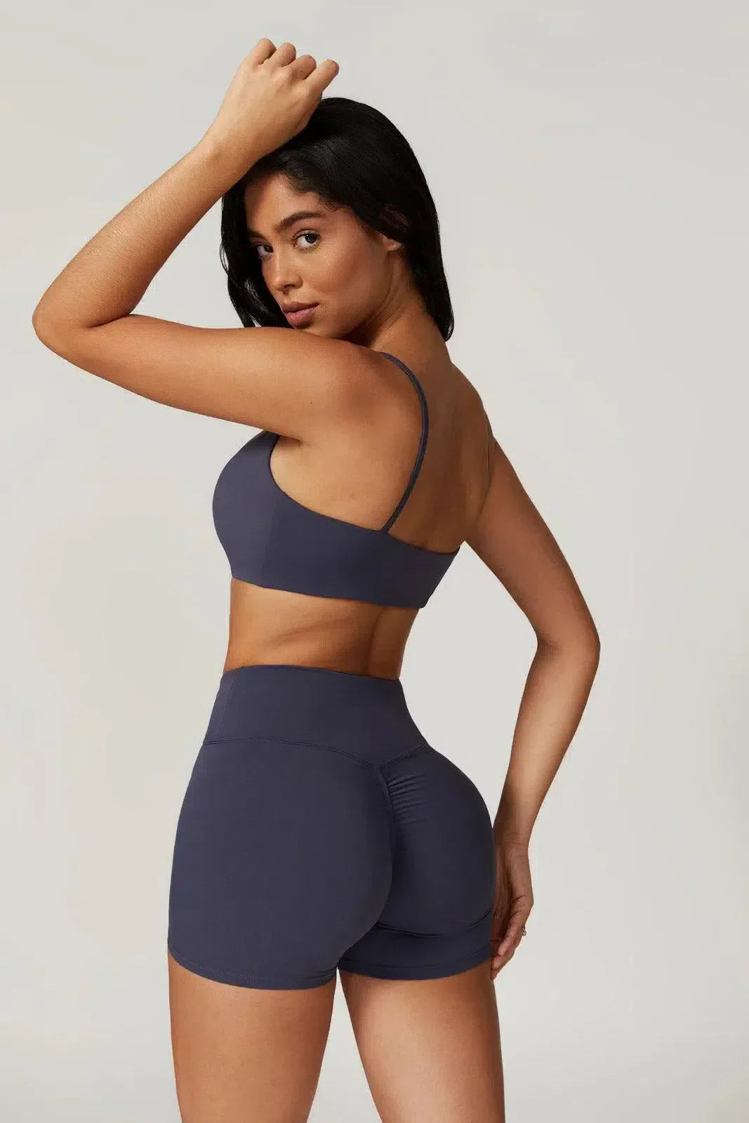 Idalia – V-waist design – Sports bra & shorts set-10174860362055-Ivory Ombre