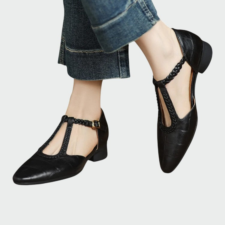 Indira - Pointed T-Bar Mary Jane Shoes