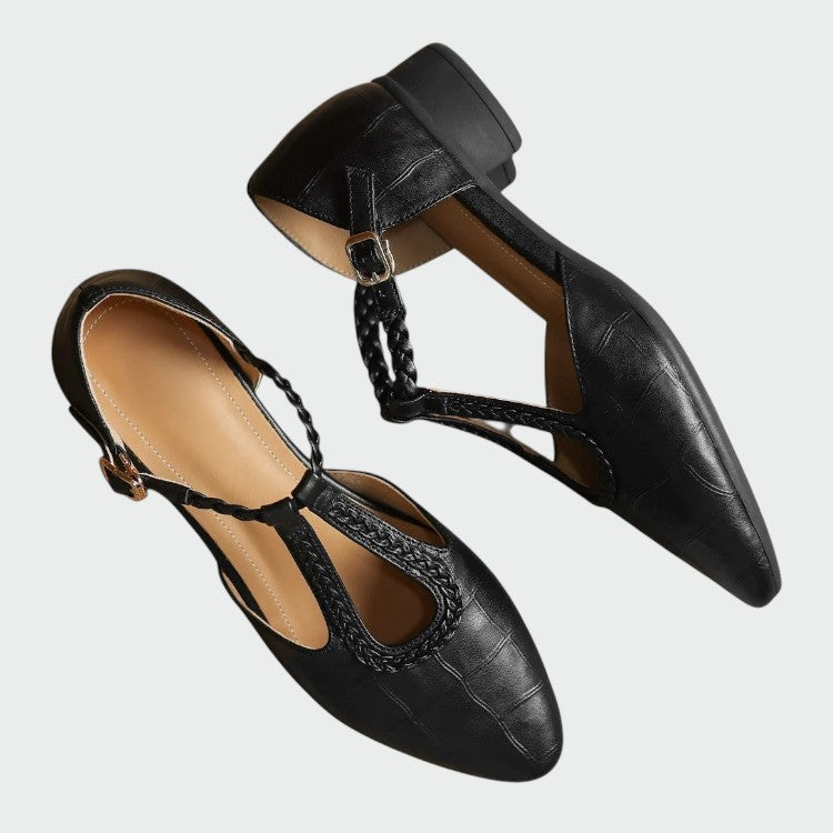 Indira - Pointed T-Bar Mary Jane Shoes