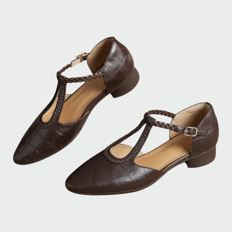 Indira - Pointed T-Bar Mary Jane Shoes