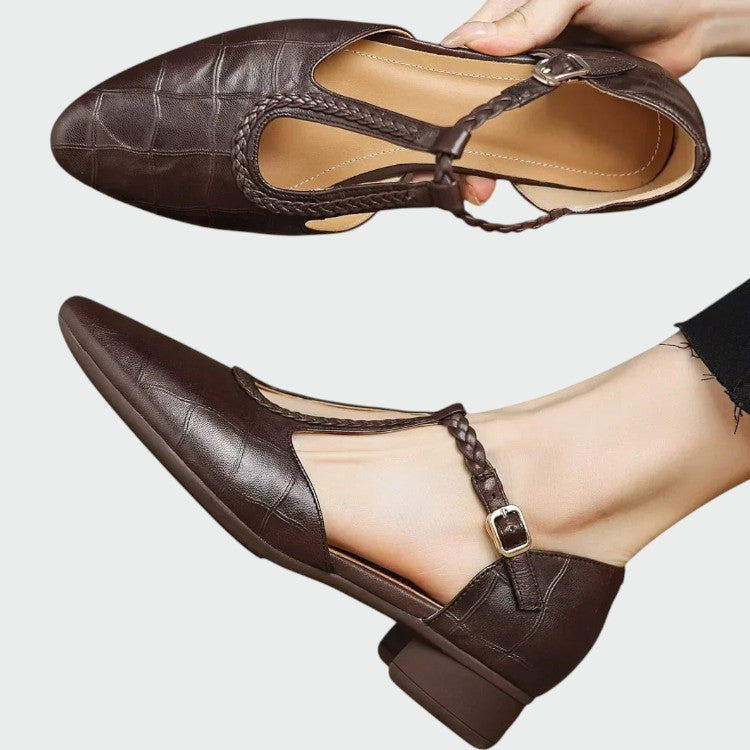 Indira - Pointed T-Bar Mary Jane Shoes