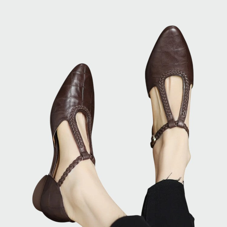 Indira - Pointed T-Bar Mary Jane Shoes