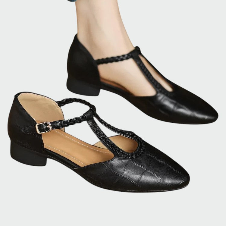 Indira - Pointed T-Bar Mary Jane Shoes