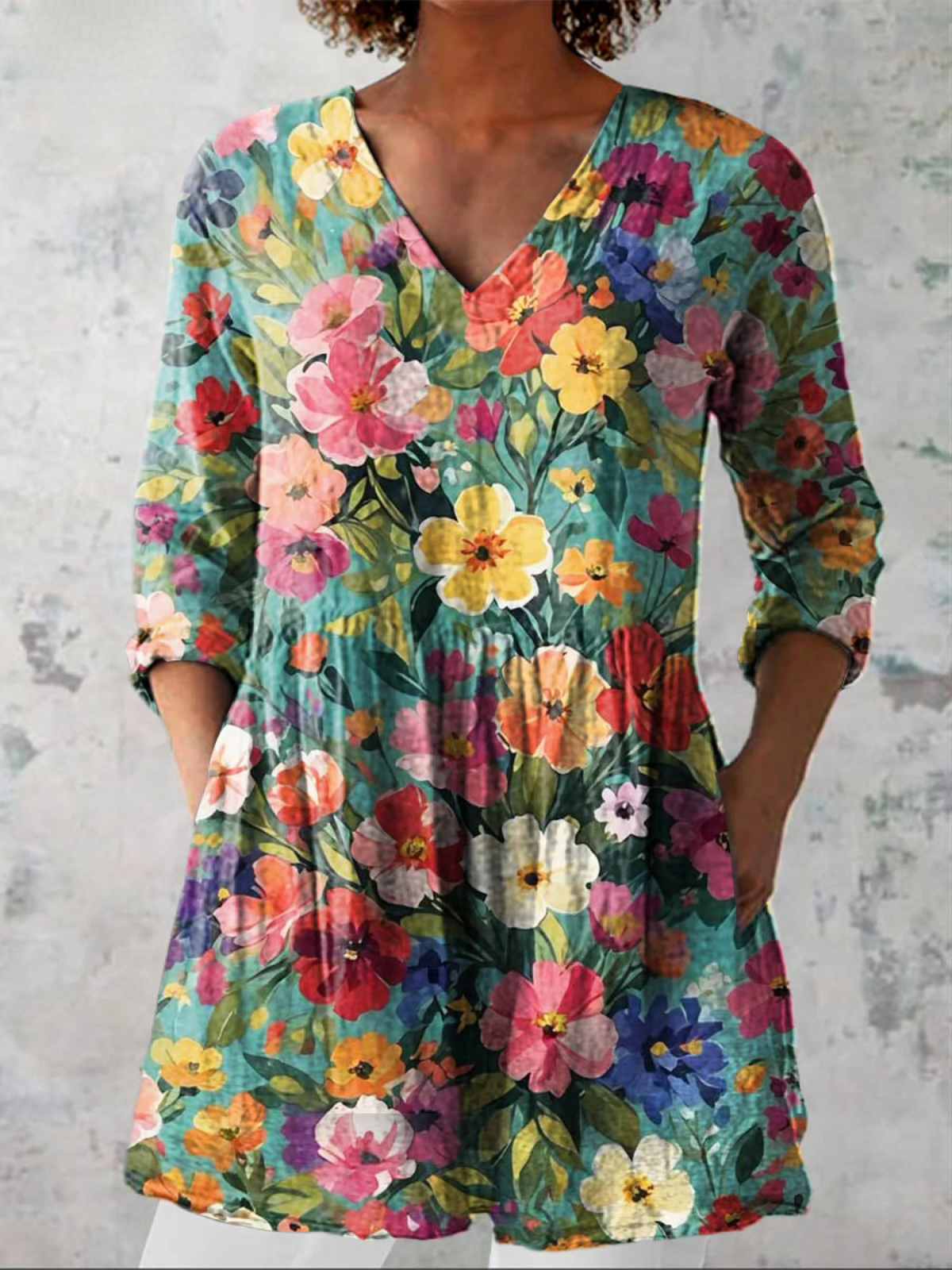 Ines - Long V-Neck Shirt