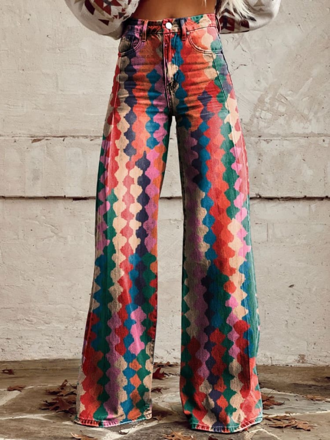 Isla - Retro Rainbow Palazzo pants