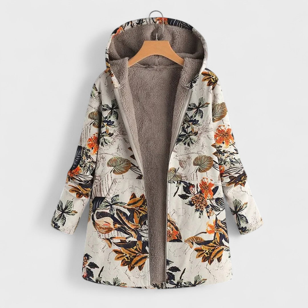 Ivory - Fleece-Lined Hooded Jacket