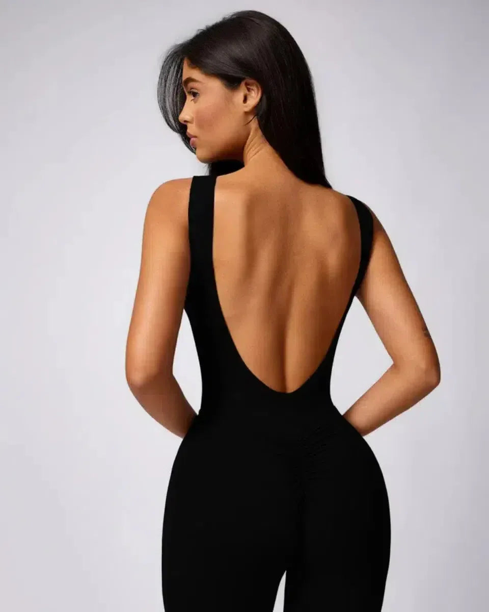 Kalani – Open-back design – Workout jumpsuit-10174779621703-Ivory Ombre